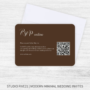 Tarjeta De Confirmación De Asistencia Chocolate Brown ・ Elegante Boda moderno