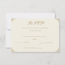 Tarjeta De Confirmación De Asistencia Christian Ivory & Antique Gold Wedding Response 