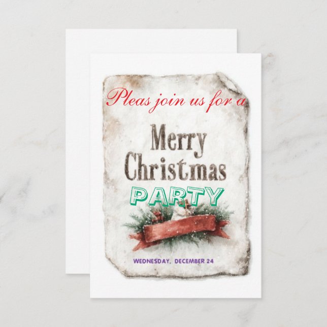 Tarjeta De Confirmación De Asistencia christmas invitations cards (Anverso / Reverso)