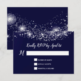 Tarjeta De Confirmación De Asistencia Cielo nocturno estrellado azul profundo