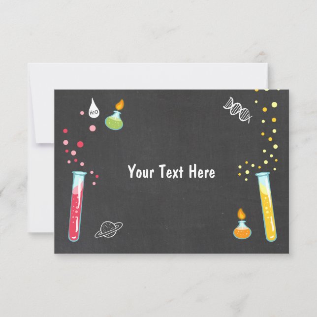 Tarjeta De Confirmación De Asistencia Ciencia Insertar tarjeta Ciencia Fiesta Experiment (Anverso)