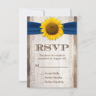 Tarjeta De Confirmación De Asistencia Cinta de la Marina de Giro Lace Rustic Barn Wood R