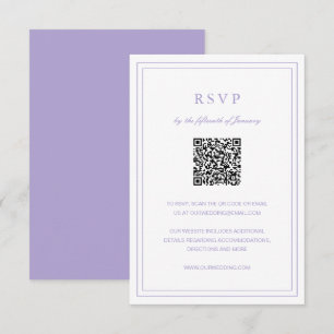 Tarjeta De Confirmación De Asistencia Clásica Boda Elegante Lilac