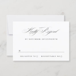 Tarjeta De Confirmación De Asistencia Clásica caligrafía elegante Boda de los neumáticos