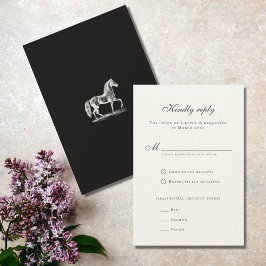 Tarjeta De Confirmación De Asistencia Clásico Boda ecuestre formal de caballos de época