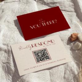 Tarjeta De Confirmación De Asistencia Clásico Burgundy Marfil Dinero Antiguo Atemporal B