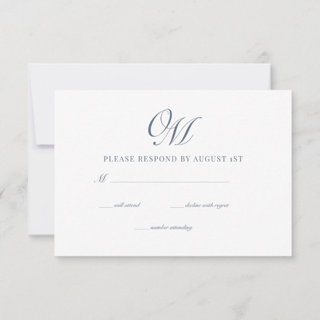 Tarjeta De Confirmación De Asistencia Clásico de caligrafía Boda moderno (Reverso)