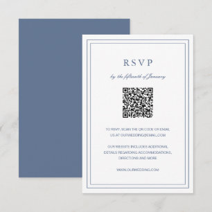 Tarjeta De Confirmación De Asistencia Clásico Dusty Blue Elegant Wedding