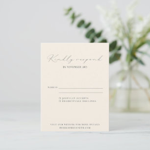 Tarjeta De Confirmación De Asistencia Clásico Elegante Boda con Letra Negra y Blanca