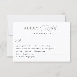 Tarjeta De Confirmación De Asistencia Clásico Minimalista moderno simple y negro