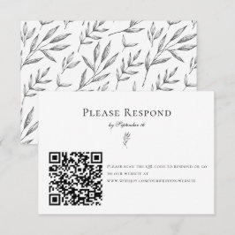 Tarjeta De Confirmación De Asistencia Clásico Minimalista simple elegante código QR mode