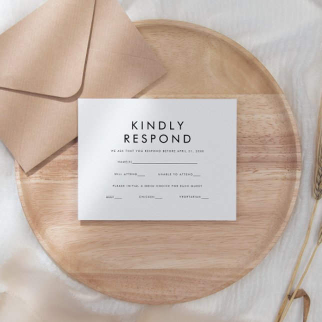 Tarjeta De Confirmación De Asistencia Clásico moderno Boda mínimo (Subido por el creador)