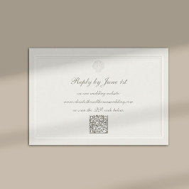 Tarjeta De Confirmación De Asistencia Clásico Moderno de Concha Costera Náutica QR Boda