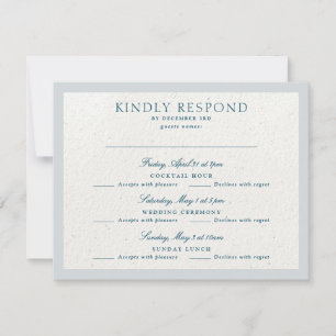 Tarjeta De Confirmación De Asistencia Clásico Romántico Cotswolds Winter Blue Multi Even