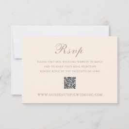 Tarjeta De Confirmación De Asistencia Clásico Sandy Neutral Código QR Boda elegante