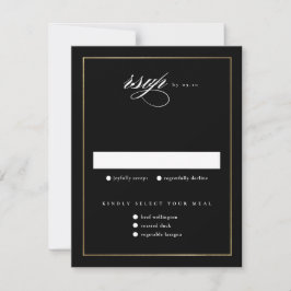 Tarjeta De Confirmación De Asistencia Clásico Script Elegante Boda de Oro