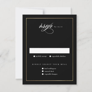 Tarjeta De Confirmación De Asistencia Clásico Script Elegante Boda de Oro