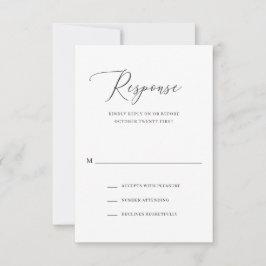 Tarjeta De Confirmación De Asistencia Clásico simple boda formal elegante