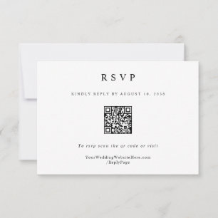 Tarjeta De Confirmación De Asistencia Clásico Simple Elegante Boda moderno Código QR