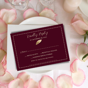 Tarjeta De Confirmación De Asistencia Clásico y elegante Rosa búlgaro I Boda