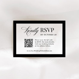 Tarjeta De Confirmación De Asistencia Classic Luxe | Elegante Boda de código QR escanead