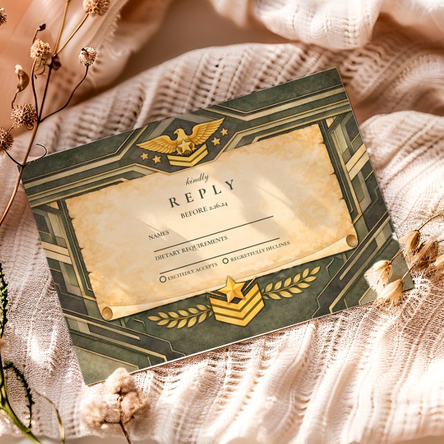 Tarjeta De Confirmación De Asistencia Classic Military Graduation Ceremony (Subido por el creador)