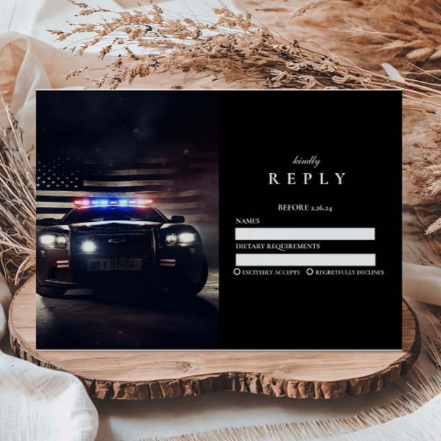 Tarjeta De Confirmación De Asistencia Classic Police Academy Graduation (Subido por el creador)