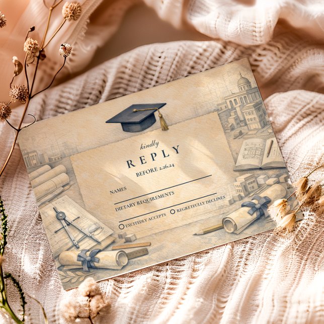 Tarjeta De Confirmación De Asistencia Classical Architecture Graduatio (Subido por el creador)