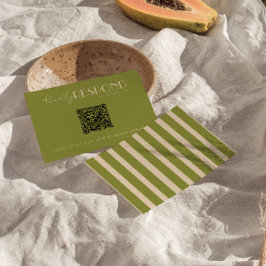 Tarjeta De Confirmación De Asistencia Classy Moss Green Old Money QR Code Wedding