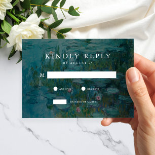 Tarjeta De Confirmación De Asistencia Claude Monet Water Lilies Boda