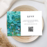 Tarjeta De Confirmación De Asistencia Claude Monet Water Lilies Boda<br><div class="desc">Crea tu propia tarjeta RSVP de boda personalizada con la pintura Claude Monet Water Lilies</div>