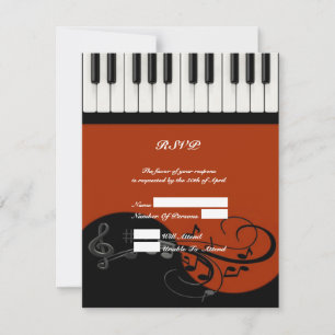 Tarjeta De Confirmación De Asistencia Claves de piano