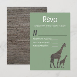 Tarjeta De Confirmación De Asistencia Clay Safari Giraffe, Boda ruso