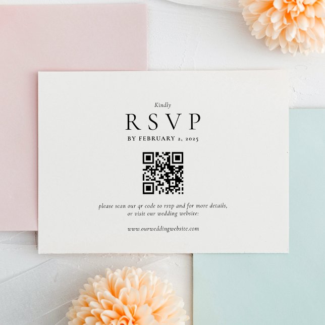 Tarjeta De Confirmación De Asistencia Clean Modern Qr Code Wedding  (Subido por el creador)