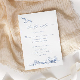Tarjeta De Confirmación De Asistencia Coastal Chic Blue Meal Options Wedding