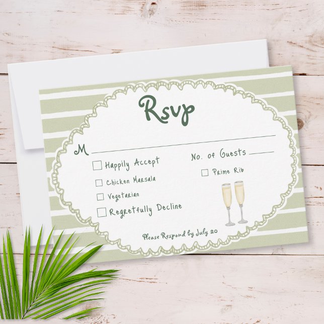 Tarjeta De Confirmación De Asistencia Coastal Chic Sun Palm Tree Wedding (Subido por el creador)