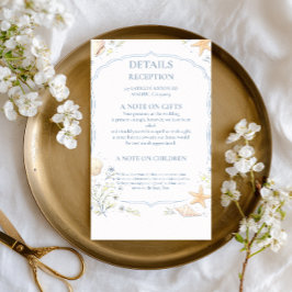 Tarjeta De Confirmación De Asistencia Coastal Seashell Floral Response