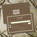 Tarjeta De Confirmación De Asistencia Cocoa Brown Minimalist Frame Wedding QR Code<br><div class="desc">Celebrate your love with this minimalist cocoa brown wedding response card with a QR code design. It's perfect for an elegant autumn ceremony. This earthy,  modern look offers a warm and sophisticated feel for your autumn hued wedding. Created by Simply Farmhouse Press.</div>