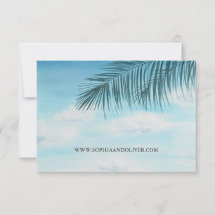 Tarjeta De Confirmación De Asistencia Codificación QR moderna Ocean Blue Beach Wedding T