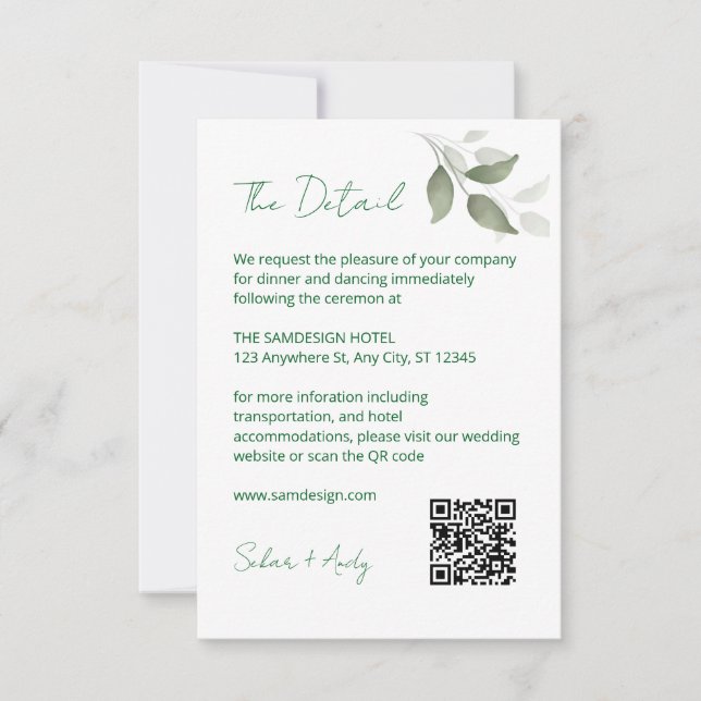 Tarjeta De Confirmación De Asistencia código de detalle de hoja (Anverso)