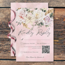 Código QR Boda Boho Pampas y rosas rosadas