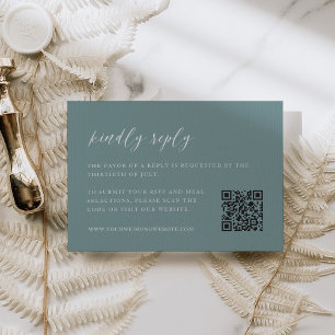 Tarjeta De Confirmación De Asistencia Código QR Boda de Aqua Coastal