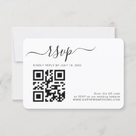 Tarjeta De Confirmación De Asistencia Código QR Boda de fotografía simple