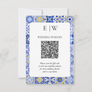 Tarjeta De Confirmación De Asistencia Código QR Boda de limón mediterráneo