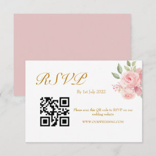 Tarjeta De Confirmación De Asistencia Código QR de acuarela de ROSA