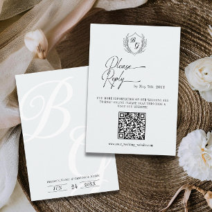 Tarjeta De Confirmación De Asistencia Código QR de asistencia a la boda en línea con esc