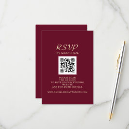 Tarjeta De Confirmación De Asistencia Código QR de Boda