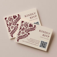 Código QR de boda Burgundy Mexicano