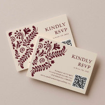 Código QR de boda Burgundy Mexicano