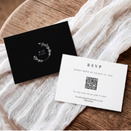 Tarjeta De Confirmación De Asistencia Código QR de Boda Clásico Simple Elegante Moderno